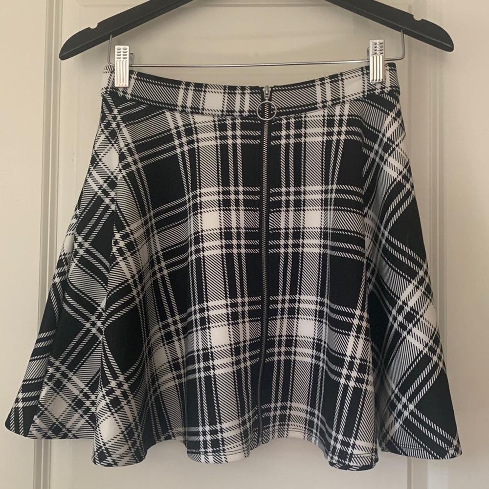 Plaid Zipper Up Mini Skirt